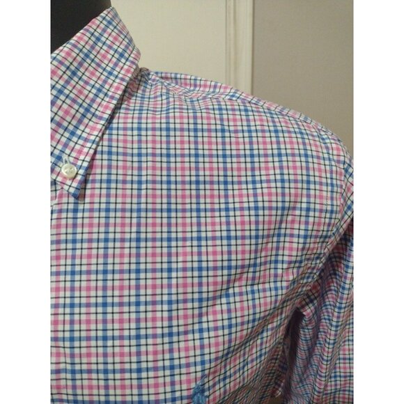 RALPH LAUREN Pink Long Sleeve Shirt size L Mens Classic Fit 100% Cotton Stretch - Picture 6 of 13